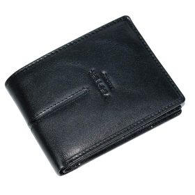  Vester pánska čierna kožená peňaženka 12 × 9,3 cm