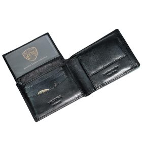  Vester pánska čierna kožená peňaženka 12 × 9,3 cm