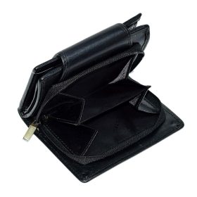  Dámska čierna kožená peňaženka Vester wide clip