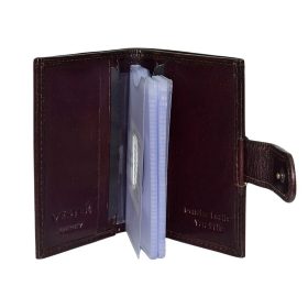  Vester tmavohnedý kožený držiak na karty