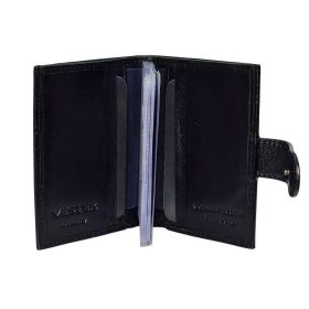  Vesterový čierny kožený držiak na karty