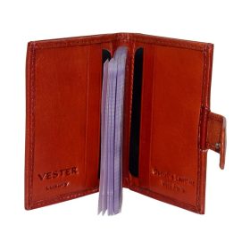  Vesterové červené kožené puzdro na karty