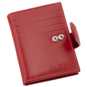  Červený kožený držiak na karty La Scala s vypínačom