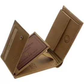    Hnedá kožená peňaženka GreenDeed s potlačou jazvečíka, RFID 11,8 × 9,5 cm