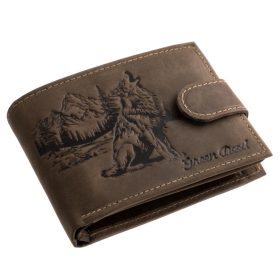   Komplexná kožená peňaženka na remienok GreenDeed so vzorom poľovného psa
