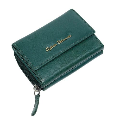  Sylvia Belmonte zelená dámska kožená peňaženka 11 x 9 cm