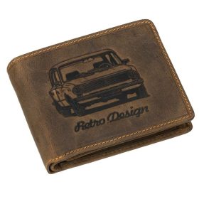    Kožená peňaženka bez ramienok GreenDeed s retro vzorom Ziguli