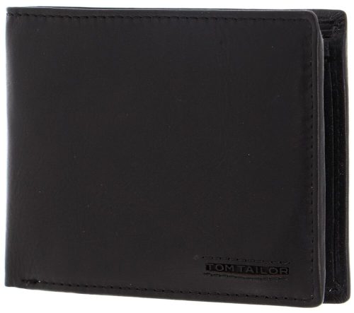  Tom Tailor Barry horizontálna čierna pánska kožená peňaženka s RFID ochranou 12,5 × 9,5 cm