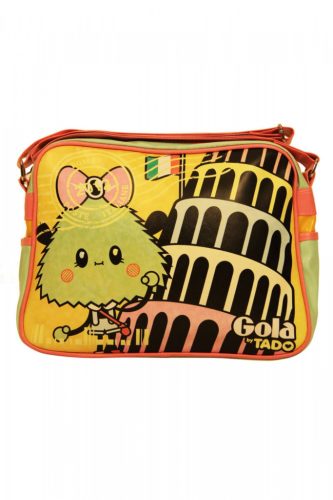  Dámska vzorovaná oranžová kabelka cez rameno Gola, bočná taška 22 x 17 x 6 cm