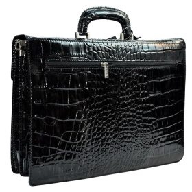  Dámska kožená aktovka Rialto croki čierna 39 x 27 cm