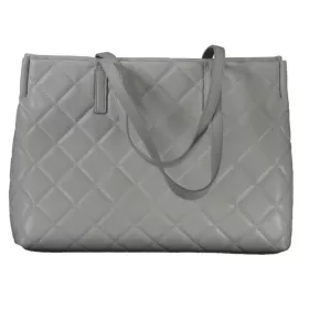    Dámska sivá prešívaná kabelka cez rameno Valentino 40 x 28 x 16 cm