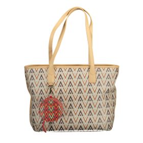  Dámska béžová kabelka Valentino 34 x 28 x 15 cm