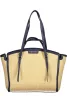  Dámska kabelka cez rameno Valentino Bags béžovo-tmavomodrá s rafiovým efektom 35 x 29 x 11 cm