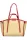  Dámska kabelka cez rameno Valentino Bags béžovo-červená s rafiovým efektom 35 x 29 x 11 cm