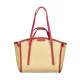  Dámska kabelka cez rameno Valentino Bags béžovo-červená s rafiovým efektom 35 x 29 x 11 cm