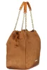  Dámska semišová kabelka cez rameno Valentino Bags v koňakovo hnedej farbe 39 x 30 x 15 cm