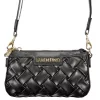  Dámska čierna kabelka cez rameno Valentino Bags s bočným popruhom 20 x 12 x 3 cm