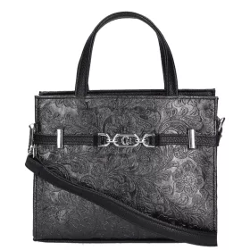    Karen Lena čierna, dámska kabelka z vláknitej kože, taška cez rameno