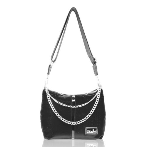  Dámska retiazka Zellia, čierna kabelka cez rameno s kroko vzorom, módna taška