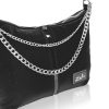  Dámska retiazka Zellia, čierna kabelka cez rameno s kroko vzorom, módna taška