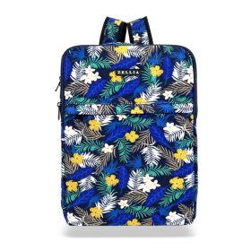    Zellia Hz-104 D1015 tmavomodrý batoh s rastlinným vzorom WizzAir Ryanair, vodoodpudivý, 40 x 25 x 20 cm