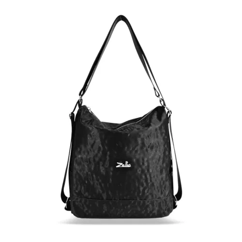  Dámska taška cez rameno Zellia Zlb317 čierna, premeniteľná na batoh 31 x 28 x 12,5 cm