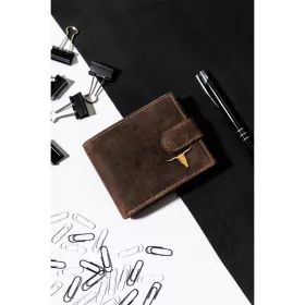    Pánska kožená peňaženka Rm-05L-Baw hnedá - s ochranou proti RFID -