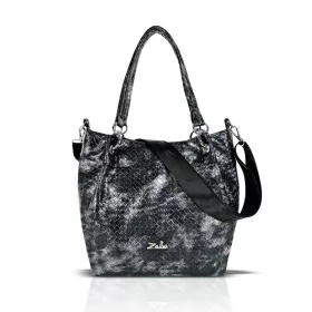   Zellia Zlb475 Mesh fekete-ezüst női kézitáska, oldaltáska  34 x 29 x 14 cm