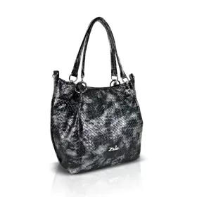   Zellia Zlb475 Mesh fekete-ezüst női kézitáska, oldaltáska  34 x 29 x 14 cm