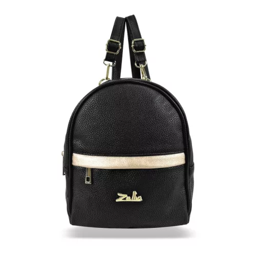  Dámsky batoh Zellia Zlb301 v čierno-zlatej farbe 25 x 21 x 8 cm