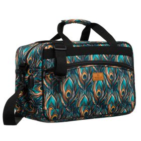    Cestovná taška Rovicky R-Tl15608-8909 s 18 pávími pierkami, príručná batožina 40 x 25 x 20 cm