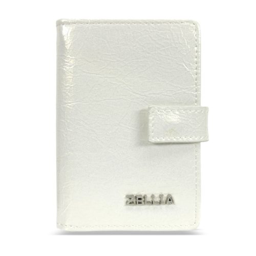  Dámske puzdro na karty Zellia Hz-128 D266 - 1006 Df z bieleho laku 11,5 x 7,5 x 2 cm