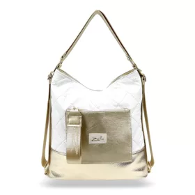    Dámska zlato-biela kabelka cez rameno Zellia, batoh 37 × 37 cm