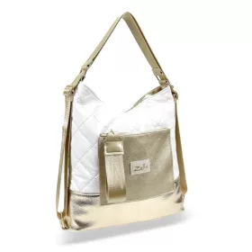    Dámska zlato-biela kabelka cez rameno Zellia, batoh 37 × 37 cm
