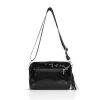  Dámska kabelka Zellia Zlb210 z čiernej lakovanej kože, crossbody, 25 x 17 x 9 cm