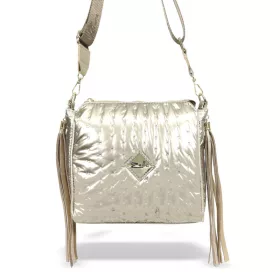    Dámska kabelka cez rameno Zellia s tlačeným vzorom zlatej farby, módna taška