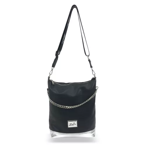  Dámska kabelka Zellia 19060, čierno-strieborná 30 x 23 x 10 cm