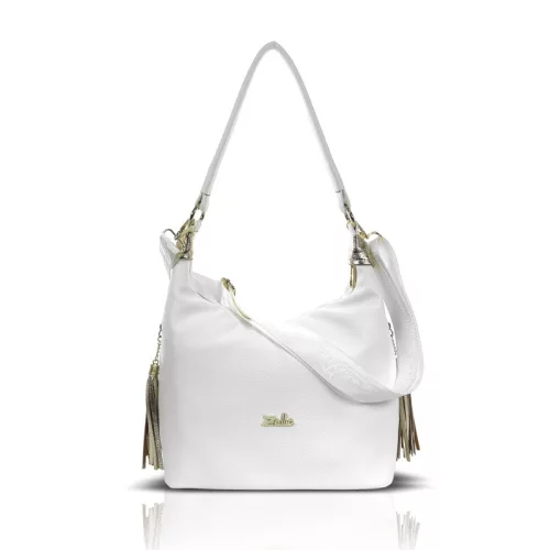 Zellia ZLB251 fehér–arany női női válltáska 34 x 29 x 14 cm