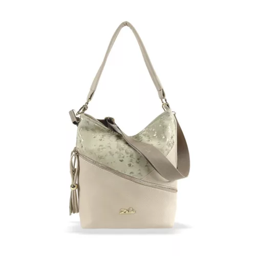 Zellia ZLB400  női válltáska bézs, oldalpántal 32 x 24 x 10 cm