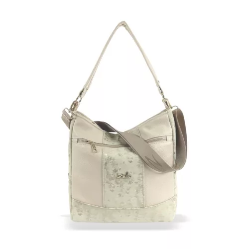 Zellia ZLB399 bézs-arany női válltáska 29 x 28 x 13 cm