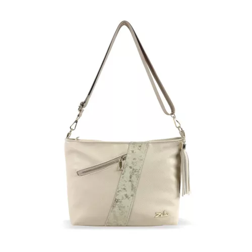 Zellia  ZLB396 női bézs válltáska, oldaltáska 29 x 25 x 9 cm