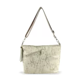   Zellia ZLB396 bézs, arany rozsdamintás oldaltáska 29 x 25 x 9 cm