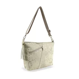   Zellia ZLB396 bézs, arany rozsdamintás oldaltáska 29 x 25 x 9 cm