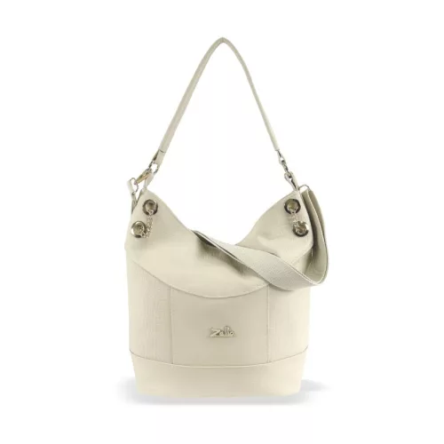 Zellia ZLB401 matt, krokodilmintás bézs női válltáska, oldalpántal 33 x 27 x 12 cm