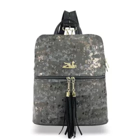   Zellia 24149 D3 szürke-bronz antikolt mintás női hátizsák 33,5 × 28 × 12 cm