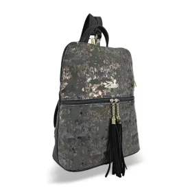   Zellia 24149 D3 szürke-bronz antikolt mintás női hátizsák 33,5 × 28 × 12 cm