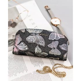    Vzorovaná, sivá dámska kožená peňaženka Peterson s RFID ochranou 18,5×10 cm