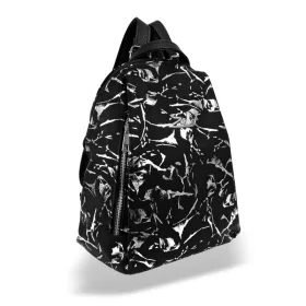    Dámska kabelka cez rameno Zellia 24147 čierna so strieborným mramorovým vzorom 32 x 29 x 13 cm