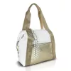  Dámska kabelka cez rameno Zelia 24030 v bielo-zlatej farbe 30 x 26 x 12 cm