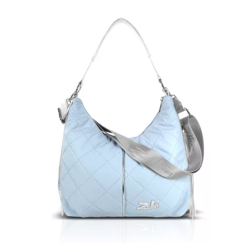 Zellia 25188 baba kék steppelt válltáska oldalpánttal 33 x 30 x 12 m